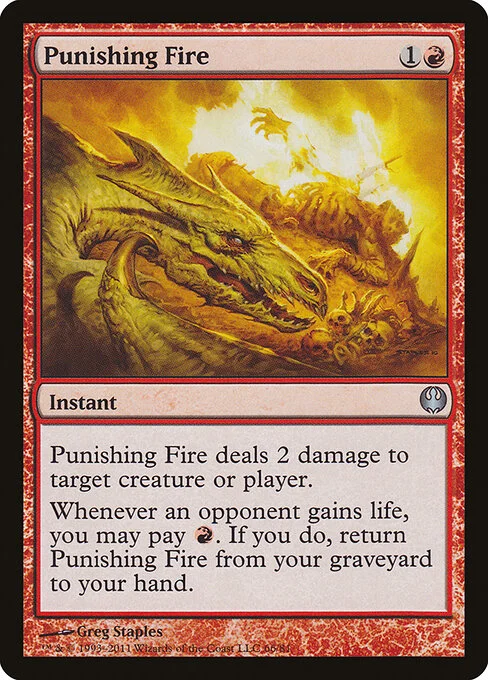 Punishing Fire, carta Magic di tipo Instant illustrata da Greg Staples