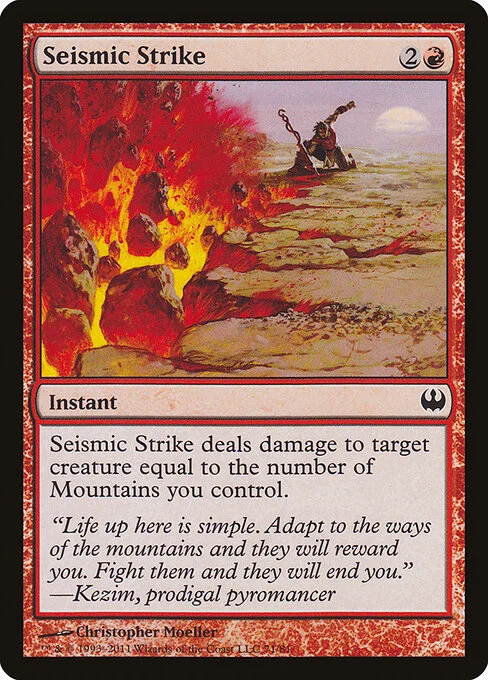 Seismic Strike, carta Magic di tipo Instant illustrata da Christopher Moeller