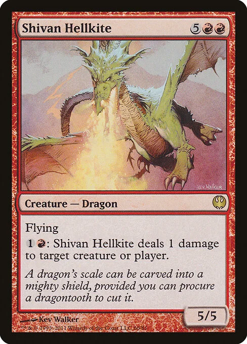 Shivan Hellkite, carta Magic di tipo Creature — Dragon illustrata da Kev Walker