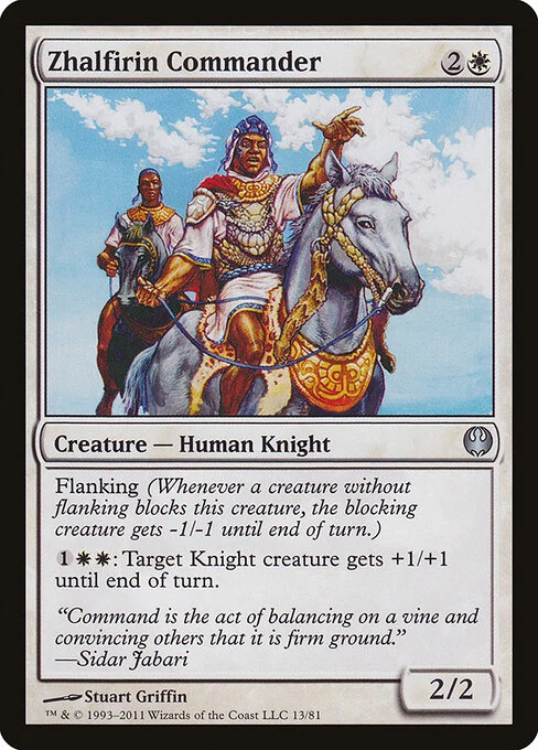 Zhalfirin Commander, carta Magic di tipo Creature — Human Knight illustrata da Stuart Griffin
