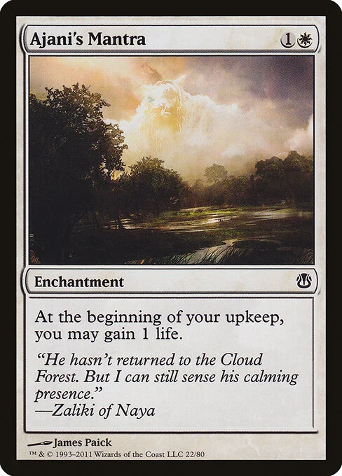 Ajani's Mantra, carta Magic di tipo Enchantment illustrata da James Paick