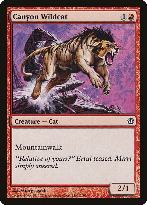 Canyon Wildcat, carta Magic di tipo Creature — Cat illustrata da Gary Leach