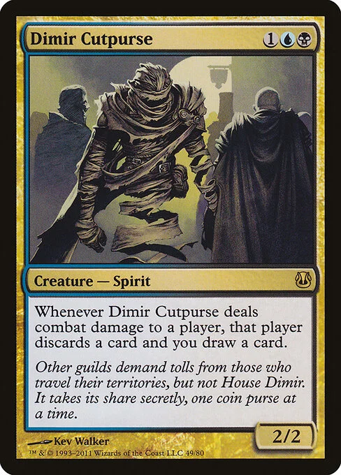 Dimir Cutpurse, carta Magic di tipo Creature — Spirit illustrata da Kev Walker