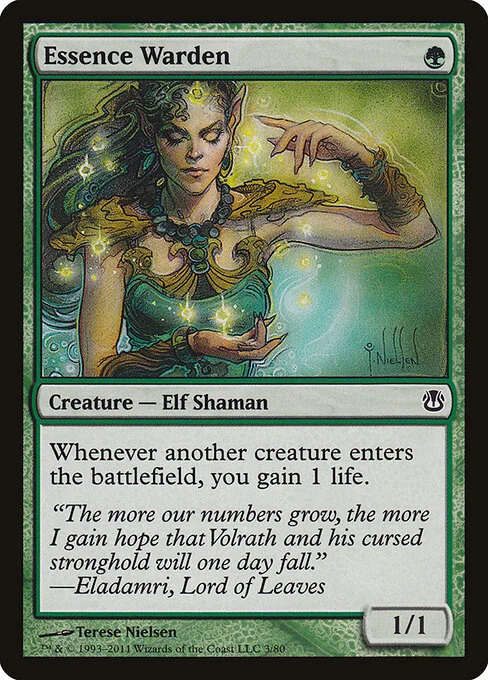 Essence Warden, carta Magic di tipo Creature — Elf Shaman illustrata da Terese Nielsen