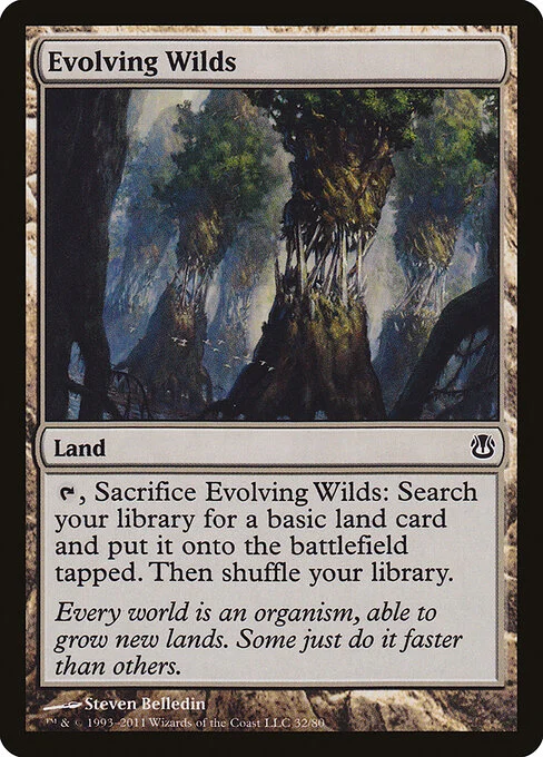 Evolving Wilds, carta Magic di tipo Land illustrata da Steven Belledin