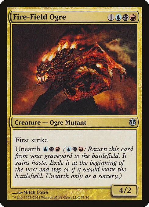 Fire-Field Ogre, carta Magic di tipo Creature — Ogre Mutant illustrata da Mitch Cotie