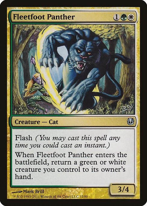 Fleetfoot Panther, carta Magic di tipo Creature — Cat illustrata da Mark Brill