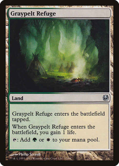 Graypelt Refuge, carta Magic di tipo Land illustrata da Philip Straub