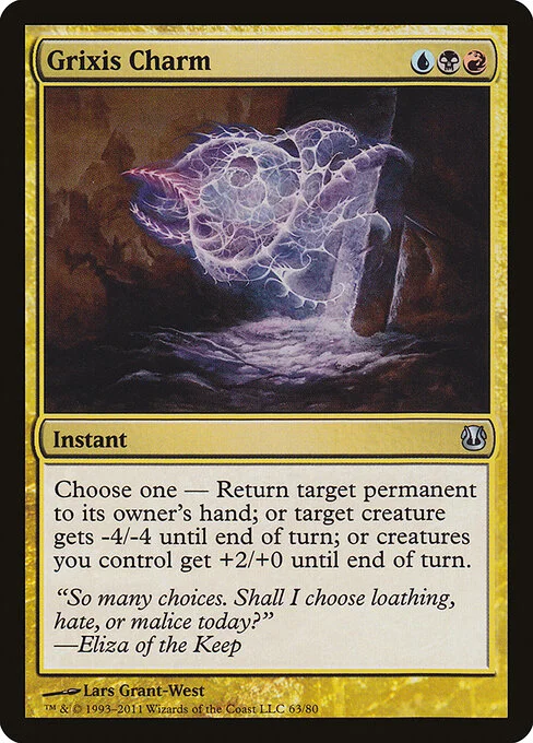 Grixis Charm, carta Magic di tipo Instant illustrata da Lars Grant-West