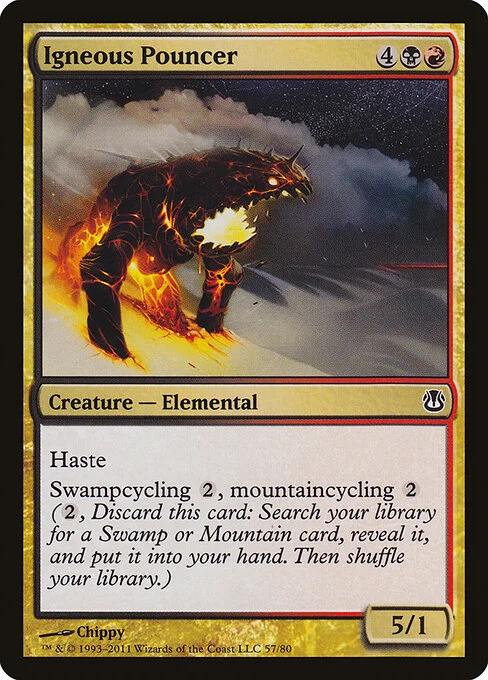 Igneous Pouncer, carta Magic di tipo Creature — Elemental illustrata da Chippy