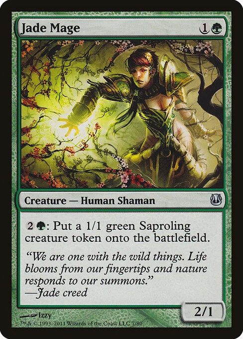 Jade Mage, carta Magic di tipo Creature — Human Shaman illustrata da Izzy