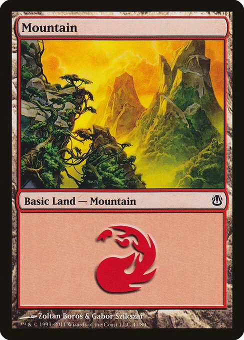 Mountain, carta Magic di tipo Basic Land — Mountain illustrata da Zoltan Boros & Gabor Szikszai