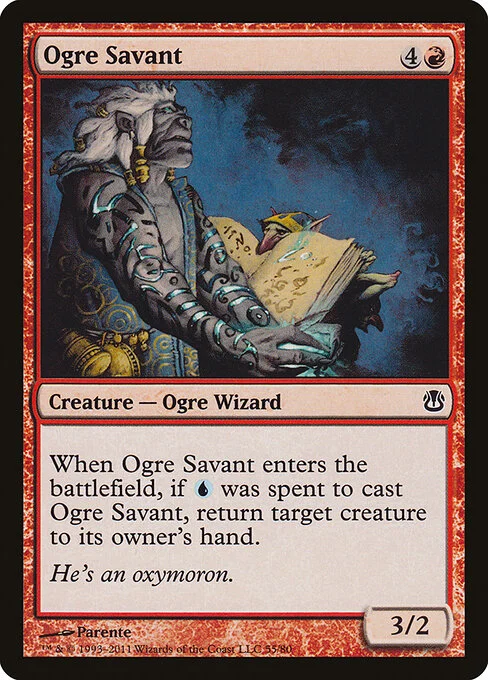 Ogre Savant, carta Magic di tipo Creature — Ogre Wizard illustrata da Paolo Parente