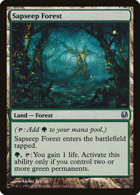 Sapseep Forest, carta Magic di tipo Land — Forest illustrata da Aleksi Briclot