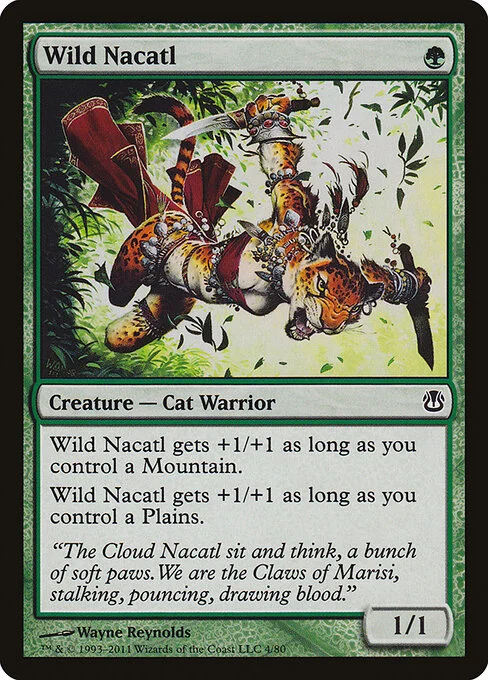 Wild Nacatl, carta Magic di tipo Creature — Cat Warrior illustrata da Wayne Reynolds
