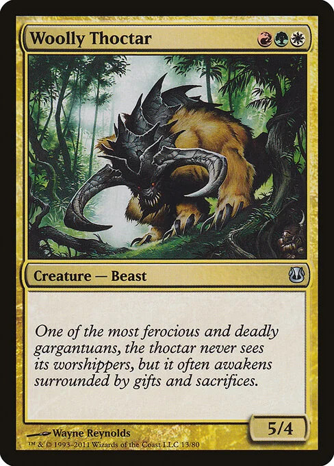 Woolly Thoctar, carta Magic di tipo Creature — Beast illustrata da Wayne Reynolds