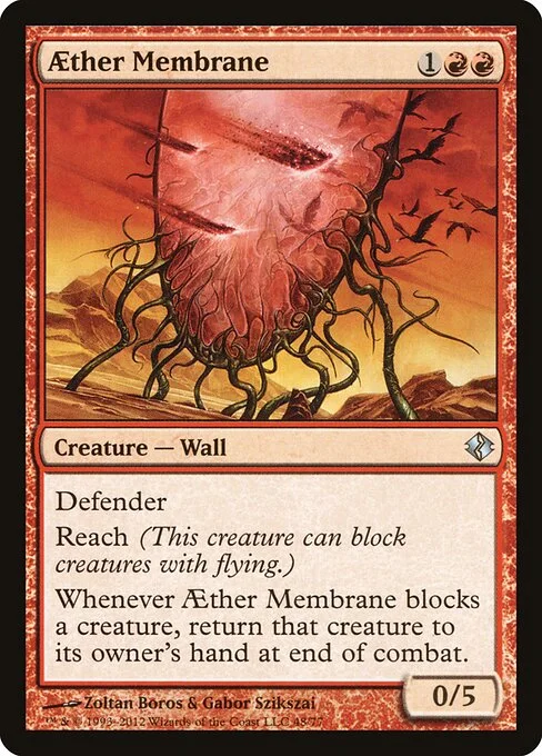 Aether Membrane, carta Magic di tipo Creature — Wall illustrata da Zoltan Boros & Gabor Szikszai