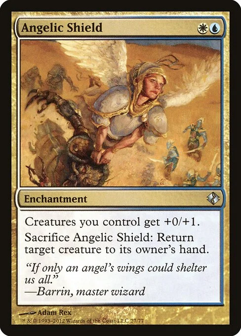 Angelic Shield, carta Magic di tipo Enchantment illustrata da Adam Rex