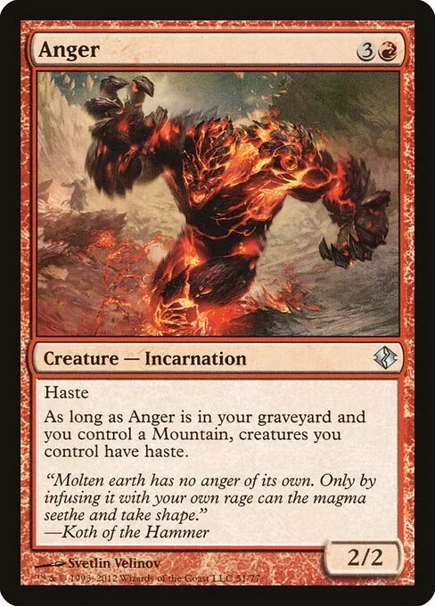 Anger, carta Magic di tipo Creature — Incarnation illustrata da Svetlin Velinov