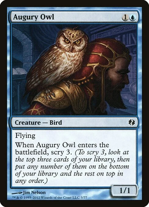 Augury Owl, carta Magic di tipo Creature — Bird illustrata da Jim Nelson