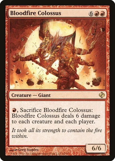 Bloodfire Colossus, carta Magic di tipo Creature — Giant illustrata da Greg Staples