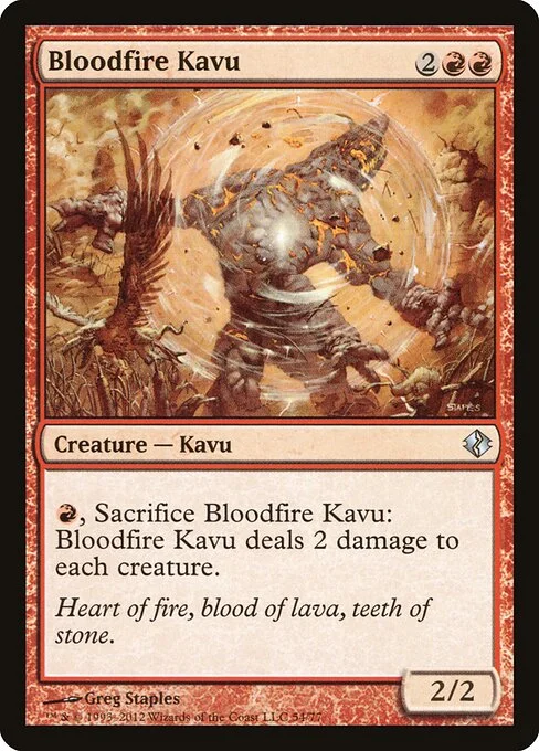 Bloodfire Kavu, carta Magic di tipo Creature — Kavu illustrata da Greg Staples