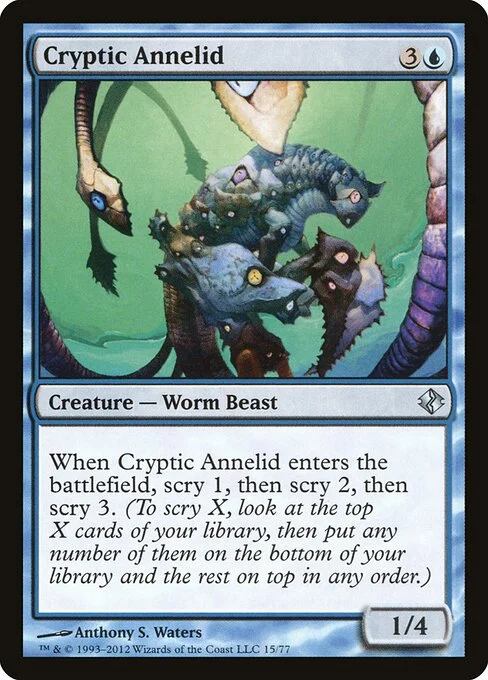 Cryptic Annelid, carta Magic di tipo Creature — Worm Beast illustrata da Anthony S. Waters