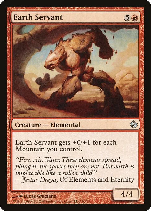 Earth Servant, carta Magic di tipo Creature — Elemental illustrata da Lucas Graciano