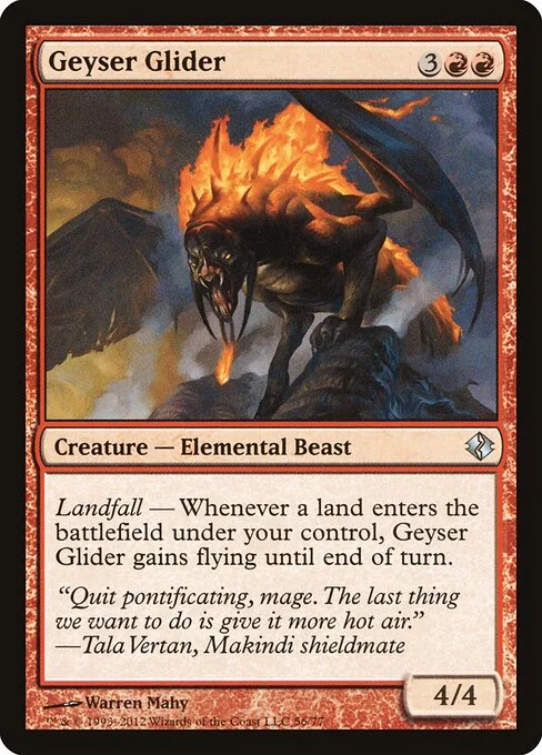 Geyser Glider, carta Magic di tipo Creature — Elemental Beast illustrata da Warren Mahy