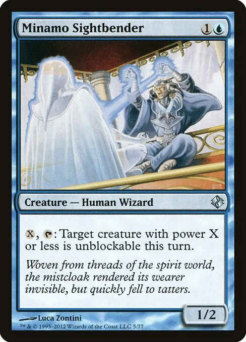 Minamo Sightbender, carta Magic di tipo Creature — Human Wizard illustrata da Luca Zontini