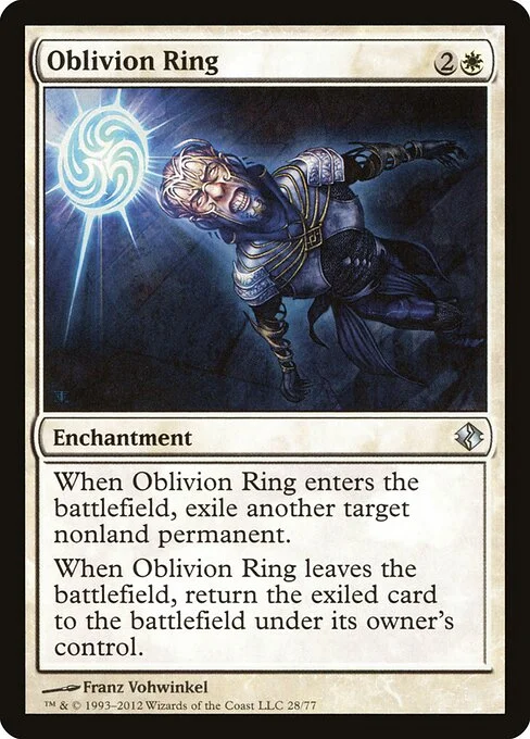 Oblivion Ring, carta Magic di tipo Enchantment illustrata da Franz Vohwinkel