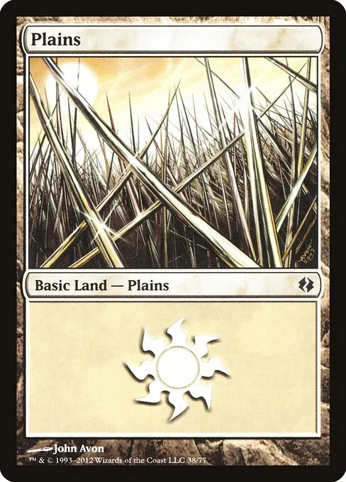 Plains, carta Magic di tipo Basic Land — Plains illustrata da John Avon