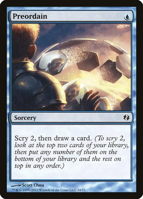 Preordain, carta Magic di tipo Sorcery illustrata da Scott Chou