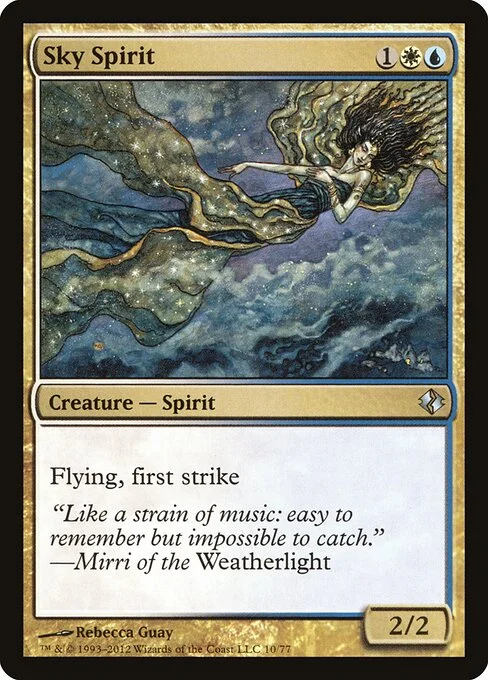 Sky Spirit, carta Magic di tipo Creature — Spirit illustrata da Rebecca Guay