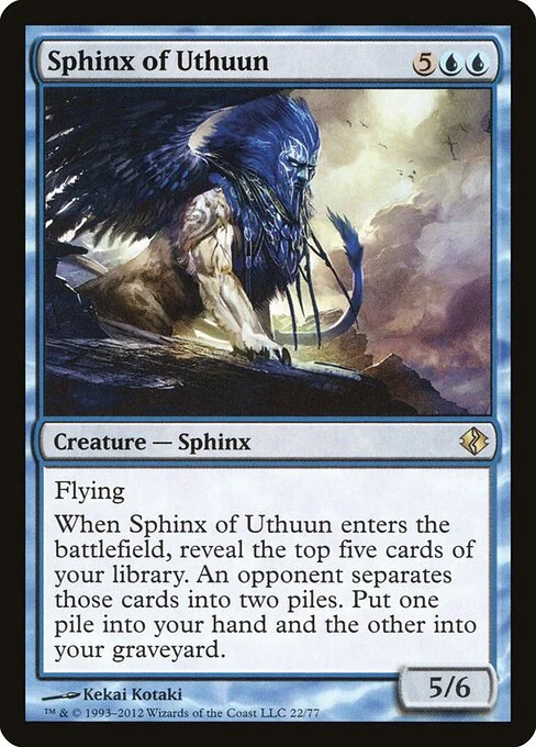 Sphinx of Uthuun, carta Magic di tipo Creature — Sphinx illustrata da Kekai Kotaki