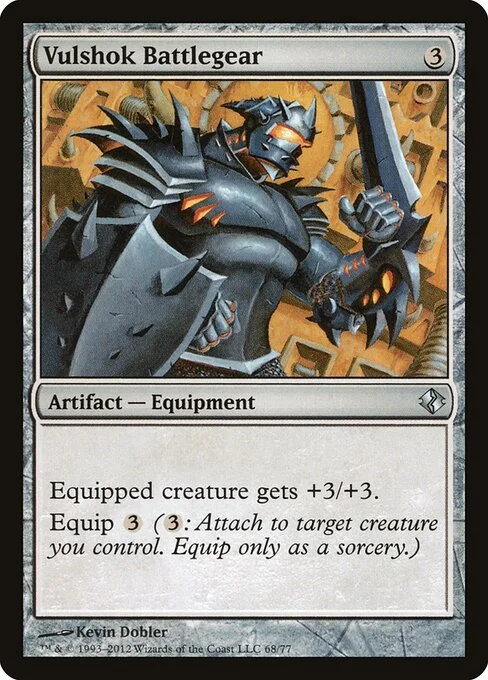Vulshok Battlegear, carta Magic di tipo Artifact — Equipment illustrata da Kevin Dobler