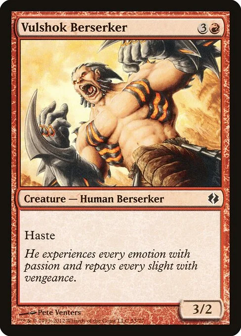 Vulshok Berserker, carta Magic di tipo Creature — Human Berserker illustrata da Pete Venters
