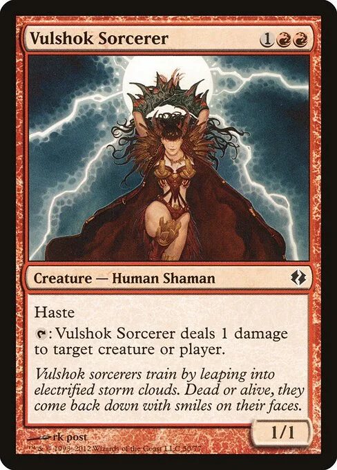 Vulshok Sorcerer, carta Magic di tipo Creature — Human Shaman Sorcerer illustrata da rk post