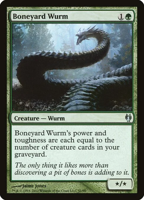 Boneyard Wurm, carta Magic di tipo Creature — Wurm illustrata da Jaime Jones
