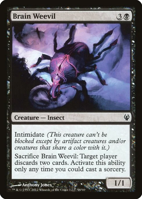 Brain Weevil, carta Magic di tipo Creature — Insect illustrata da Anthony Jones