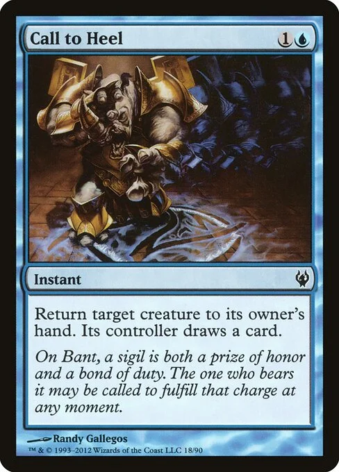 Call to Heel, carta Magic di tipo Instant illustrata da Randy Gallegos