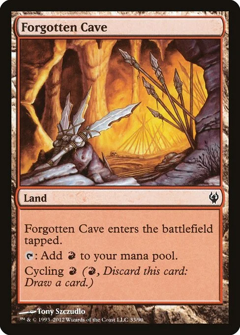Forgotten Cave, carta Magic di tipo Land illustrata da Tony Szczudlo