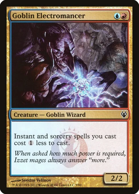 Goblin Electromancer, carta Magic di tipo Creature — Goblin Wizard illustrata da Svetlin Velinov