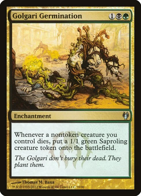 Golgari Germination, carta Magic di tipo Enchantment illustrata da Thomas M. Baxa