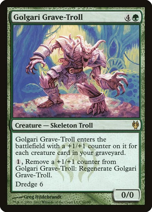 Golgari Grave-Troll, carta Magic di tipo Creature — Troll Skeleton illustrata da Greg Hildebrandt