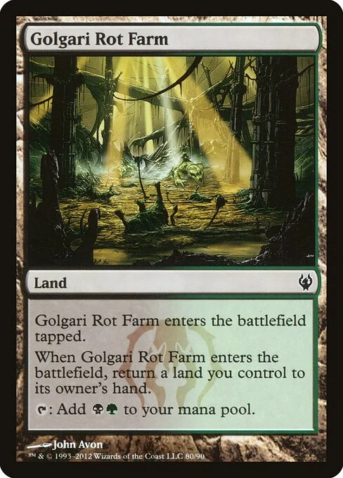 Golgari Rot Farm, carta Magic di tipo Land illustrata da John Avon