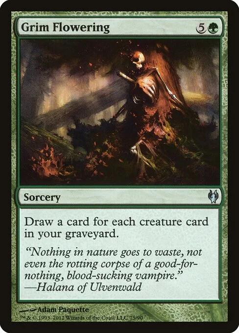 Grim Flowering, carta Magic di tipo Sorcery illustrata da Adam Paquette