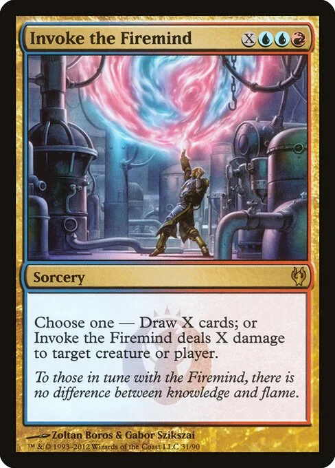 Invoke the Firemind, carta Magic di tipo Sorcery illustrata da Zoltan Boros & Gabor Szikszai