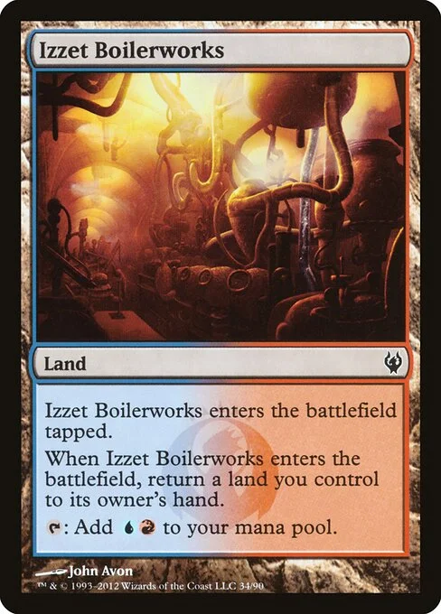 Izzet Boilerworks, carta Magic di tipo Land illustrata da John Avon