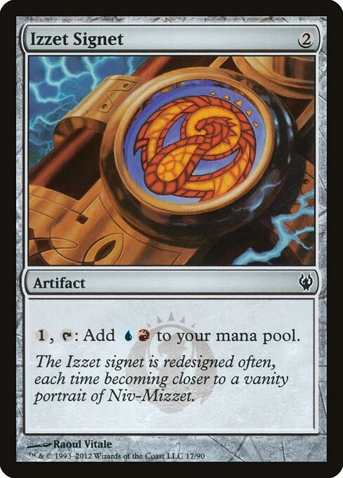 Izzet Signet, carta Magic di tipo Artifact illustrata da Raoul Vitale